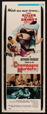 8z144 CHAMPAGNE MURDERS insert '67 Claude Chabrol's Le Scandale, Anthony Perkins, psycho puppet!