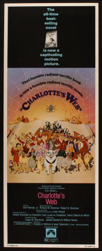 8z146 CHARLOTTE'S WEB insert '73 E.B. White's farm animal cartoon classic!
