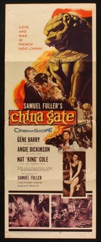 8z150 CHINA GATE insert '57 Samuel Fuller, Angie Dickinson, Gene Barry, Nat King Cole!