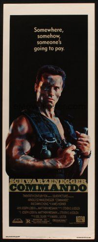 8z162 COMMANDO insert '85 Arnold Schwarzenegger is going to make someone pay!