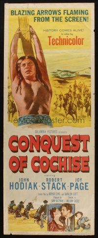 8z168 CONQUEST OF COCHISE insert '53 Robert Stack, artwork of Native American John Hodiak tied up!