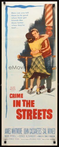 8z182 CRIME IN THE STREETS insert '56 directed by Don Siegel, Sal Mineo & 1st John Cassavetes!