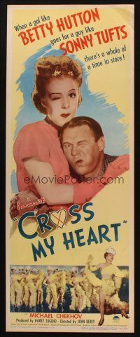 8z184 CROSS MY HEART insert '46 Betty Hutton meets Sonny Tufts, world champion fibber!