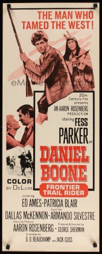 8z194 DANIEL BOONE FRONTIER TRAIL RIDER insert '66 pioneer Fess Parker in coonskin hat!