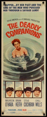 8z202 DEADLY COMPANIONS insert '61 1st Sam Peckinpah, art of sexy Maureen O'Hara caught swimming!
