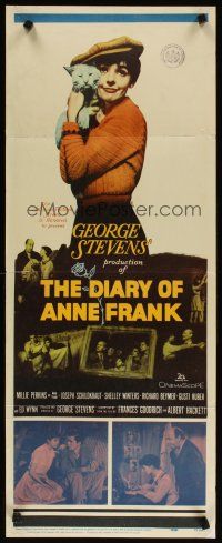 8z216 DIARY OF ANNE FRANK insert '59 Millie Perkins as Jewish girl in hiding in WWII!