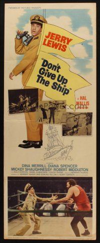 8z228 DON'T GIVE UP THE SHIP insert '59 full-length image of Jerry Lewis in Navy uniform!