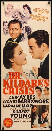 8z231 DR. KILDARE'S CRISIS insert '40 Lew Ayres, Laraine Day, Robert Young, Case No. 6!