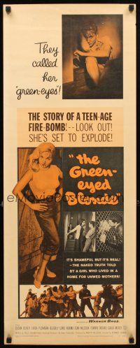 8z328 GREEN-EYED BLONDE insert '57 sexy smoking bad girl Susan Oliver in tight shirt & jeans!