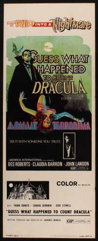 8z333 GUESS WHAT HAPPENED TO COUNT DRACULA insert '70 cool art of the vampire & his victim!