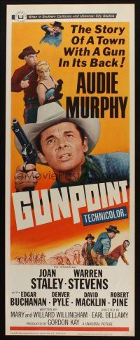 8z340 GUNPOINT insert '66 Audie Murphy in the story of a town with a gun in its back!