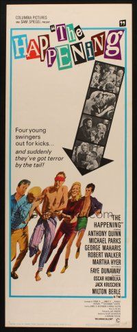 8z342 HAPPENING insert '67 cool art of Anthony Quinn being kidnapped, 1st Faye Dunaway!