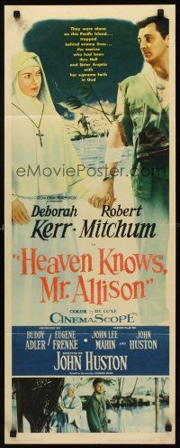 8z353 HEAVEN KNOWS MR. ALLISON insert '57 Robert Mitchum in uniform w/ nun Deborah Kerr!