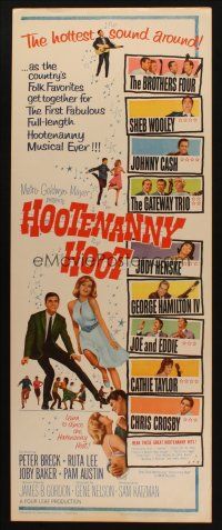 8z363 HOOTENANNY HOOT insert '63 Johnny Cash and a ton of top country music stars!