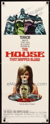 8z373 HOUSE THAT DRIPPED BLOOD insert '71 Christopher Lee, Peter Cushing, terror waits for you!