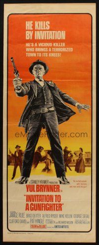 8z394 INVITATION TO A GUNFIGHTER insert '64 vicious killer Yul Brynner brings a town to its knees!