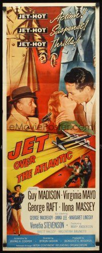 8z399 JET OVER THE ATLANTIC insert '59 Guy Madison, Virginia Mayo, George Raft, jet-hot action!