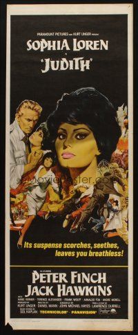 8z403 JUDITH insert '66 Daniel Mann directed, artwork of sexiest Sophia Loren & Peter Finch!