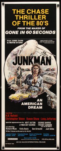 8z405 JUNKMAN insert '82 junk cars to movie stars, over 150 cars destroyed, cool art by Jensen!