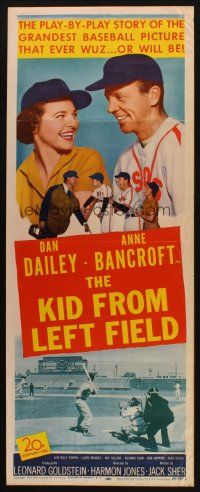 8z409 KID FROM LEFT FIELD insert '53 Dan Dailey, Anne Bancroft, baseball kid argues with umpire!