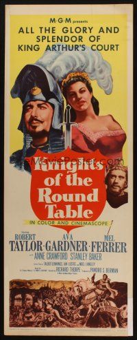 8z415 KNIGHTS OF THE ROUND TABLE insert R62 Robert Taylor as Lancelot, sexy Ava Gardner as Guinevere