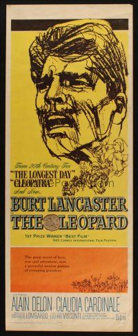 8z438 LEOPARD insert '63 Luchino Visconti's Il Gattopardo, cool art of Burt Lancaster!