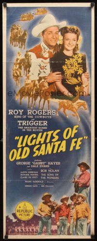 8z442 LIGHTS OF OLD SANTA FE insert '44 great image of cowboy Roy Rogers, Dale Evans & Trigger!