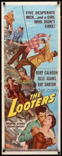 8z455 LOOTERS insert '55 Rory Calhoun and Julie Adams trapped on mountain, a girl who didn't care!