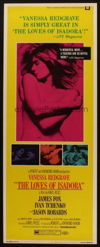 8z465 LOVES OF ISADORA insert '69 sexy naked Vanessa Redgrave covering herself with just arms!