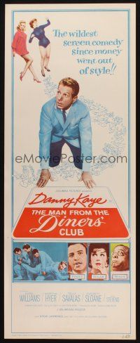 8z487 MAN FROM THE DINERS' CLUB insert '63 wacky Danny Kaye, sexy Martha Hyer, Telly Savalas!