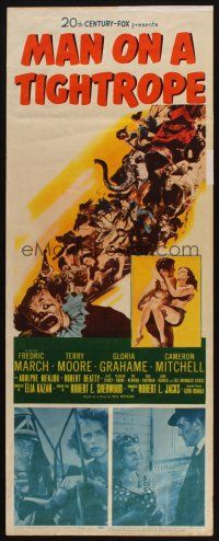 8z489 MAN ON A TIGHTROPE insert '53 directed by Elia Kazan, circus performer Terry Moore!