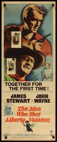 8z491 MAN WHO SHOT LIBERTY VALANCE insert '62 John Wayne & James Stewart 1st time together, Ford