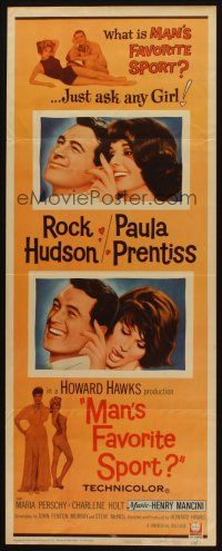 8z494 MAN'S FAVORITE SPORT insert '64 fake fishing expert Rock Hudson in love w/Paula Prentiss!