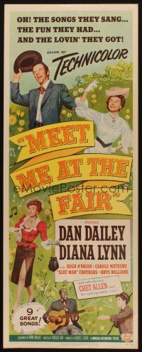 8z505 MEET ME AT THE FAIR insert '53 Dan Dailey, Diana Lynn, Scatman Crothers, musical art!