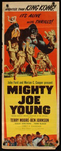 8z511 MIGHTY JOE YOUNG insert R53 first Ray Harryhausen, great art of ape rescuing girl in tree!