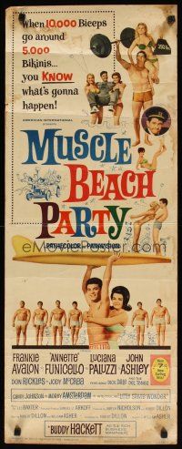 8z519 MUSCLE BEACH PARTY insert '64 Frankie & Annette, 10,000 biceps & 5,000 bikinis!