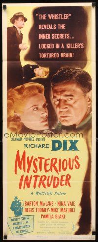 8z522 MYSTERIOUS INTRUDER insert '46 Richard Dix, The Whistler, from CBS Radio program!