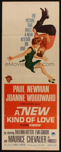 8z529 NEW KIND OF LOVE insert '63 Paul Newman loves Joanne Woodward, great romantic image!