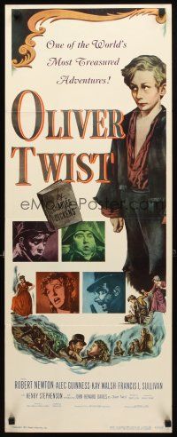 8z548 OLIVER TWIST insert '51 Robert Newton as Bill Sykes, directed by David Lean, cool art!