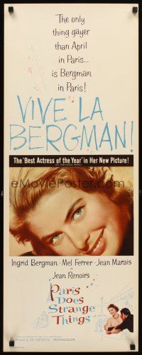8z574 PARIS DOES STRANGE THINGS insert R60s Jean Renoir's Elena et les hommes, Ingrid Bergman