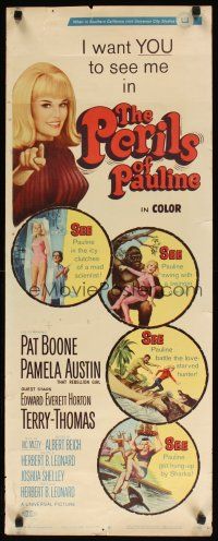 8z584 PERILS OF PAULINE insert '67 Rebellion Girl Pamela Austin is dodgin' unbelievable perils!