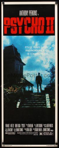 8z615 PSYCHO II insert '83 Anthony Perkins as Norman Bates, cool creepy image of classic house!