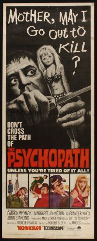 8z616 PSYCHOPATH insert '66 Robert Bloch, wild horror image, Mother, may I go out to kill?
