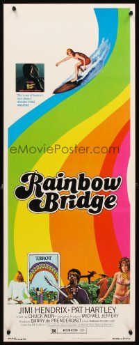 8z628 RAINBOW BRIDGE insert '72 Jimi Hendrix, wild psychedelic surfing & tarot card image!