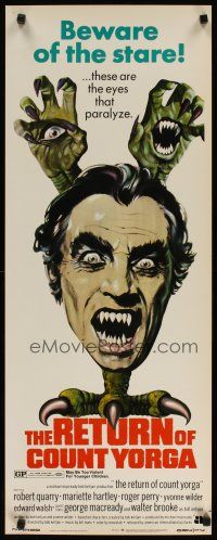 8z638 RETURN OF COUNT YORGA insert '71 Robert Quarry, AIP vampires, wild monster art!