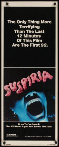 8z711 SUSPIRIA insert '77 classic Dario Argento horror, cool close up screaming mouth image!