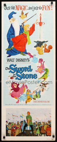 8z713 SWORD IN THE STONE insert '64 Disney's cartoon story of young King Arthur & Merlin the Wizard!