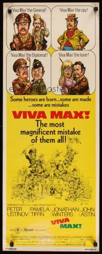 8z750 VIVA MAX insert '70 Peter Ustinov, Jonathan Winters, great Jack Davis art of cast!
