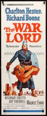 8z752 WAR LORD insert '65 art of Charlton Heston all decked out in armor with sword!