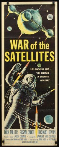 8z753 WAR OF THE SATELLITES insert '58 Roger Corman, the ultimate in scientific monsters, cool art!